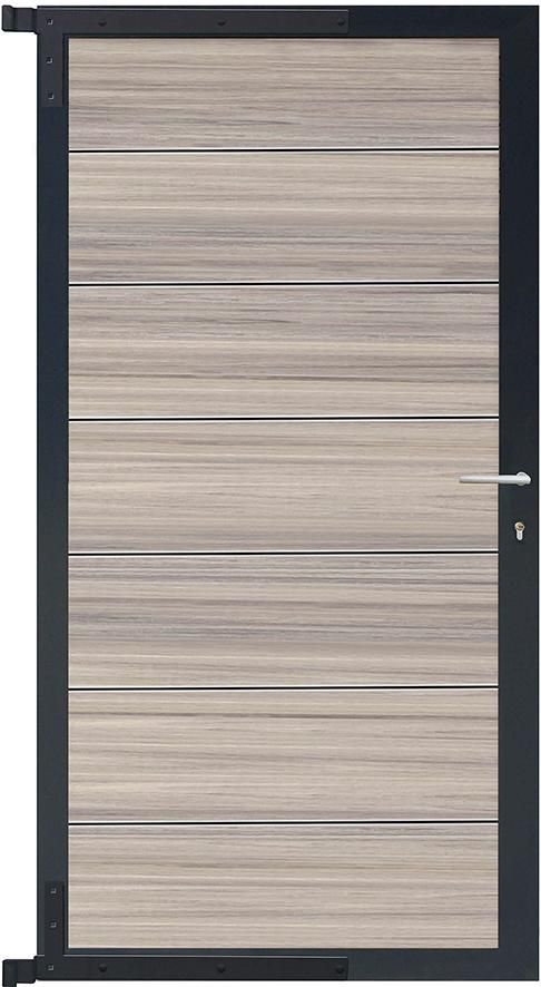 TJÖRN-Tor-Komplettset 90 x 173 cm, Rahmen ANTHRAZIT Füllung AMETHYSTGRAU