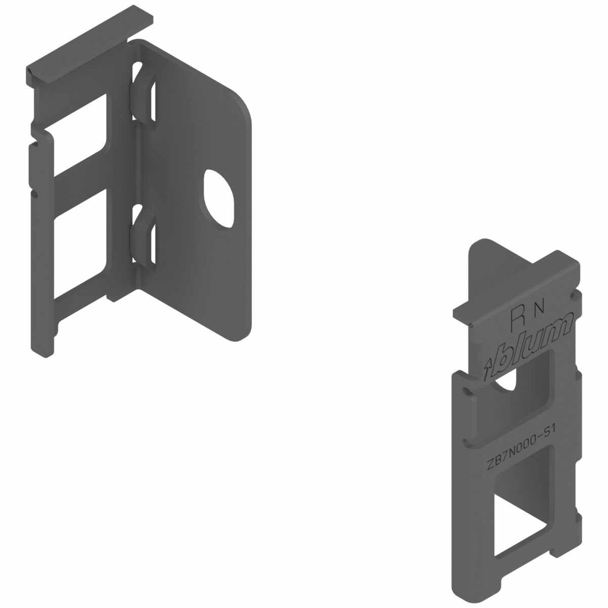 LEGRABOX Holzrückwandhalter, Höhe N (80 mm), links/rechts, oriongrau matt