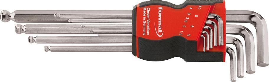 Winkelschraubendreher- Satz mit Kugelkopf 9-teilig 1,5-10mm FORMAT