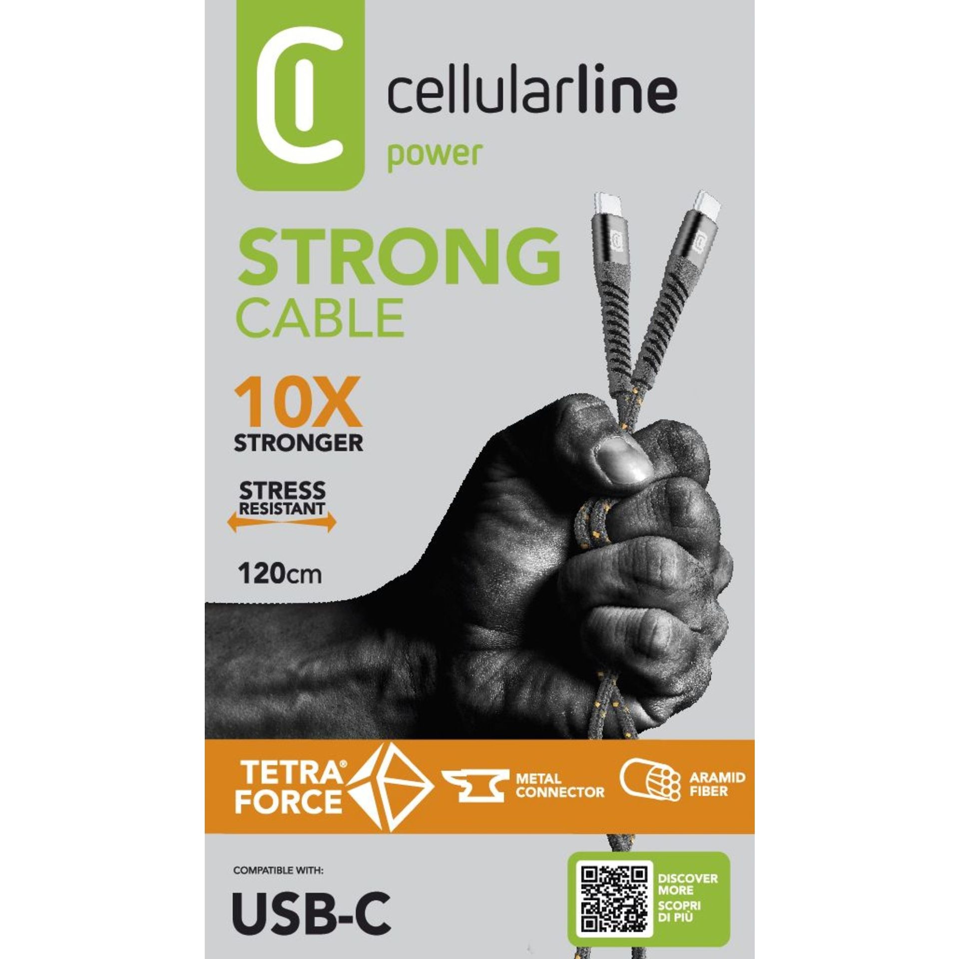 Kabel USB-C/USB-C  TETRA 12m sw