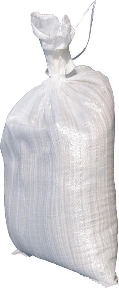 Sandsack PP-Gewebe weiß 400x600mm m. Bindeband