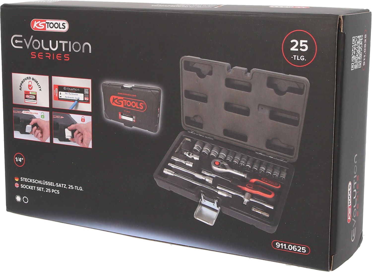 KS Tools 1/4" Steckschlüssel-Satz, 25-tlg