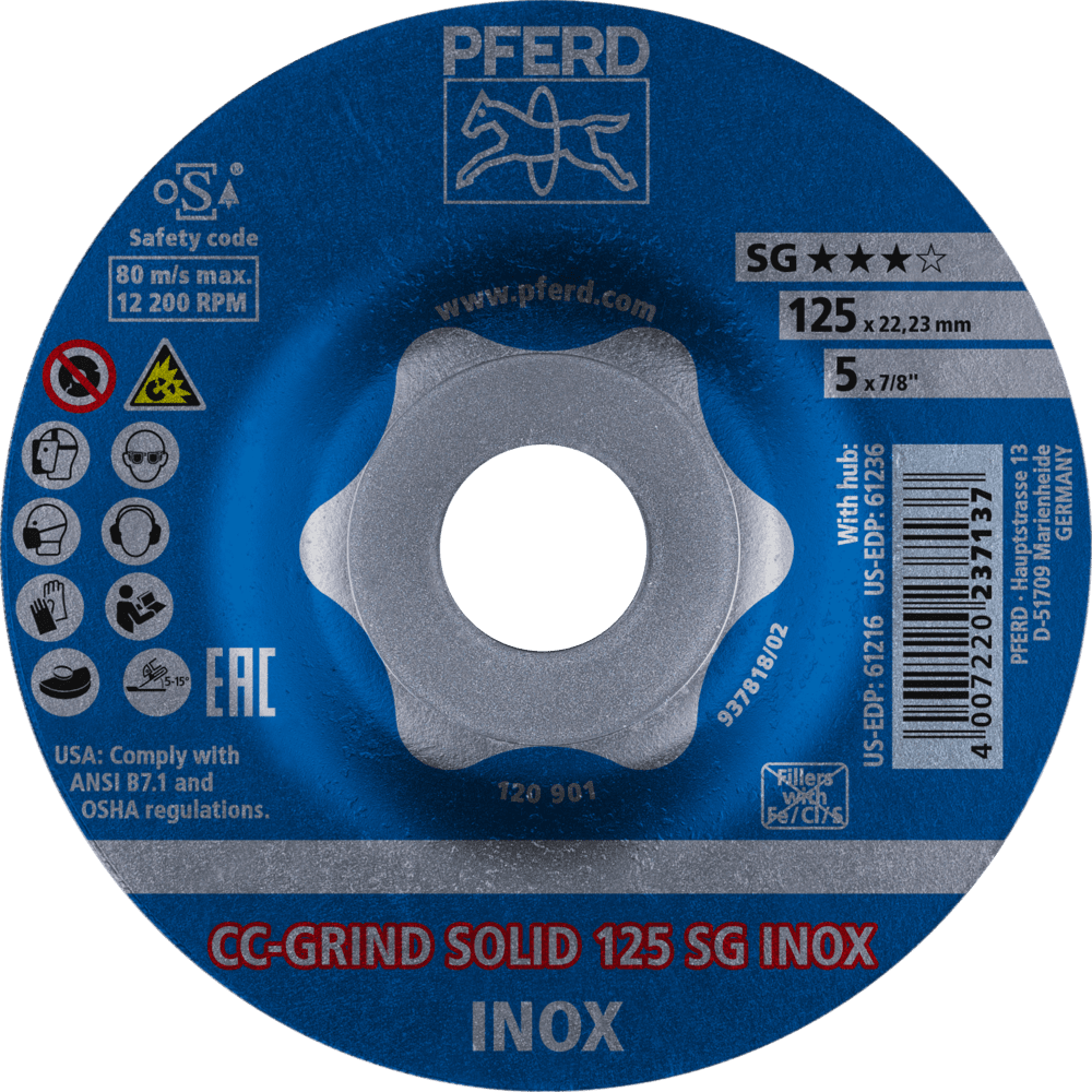 PFERD CC-GRIND (inkl. SOLID, FLEX, STRONG) CC-GRIND SOLID 125 SG INOX