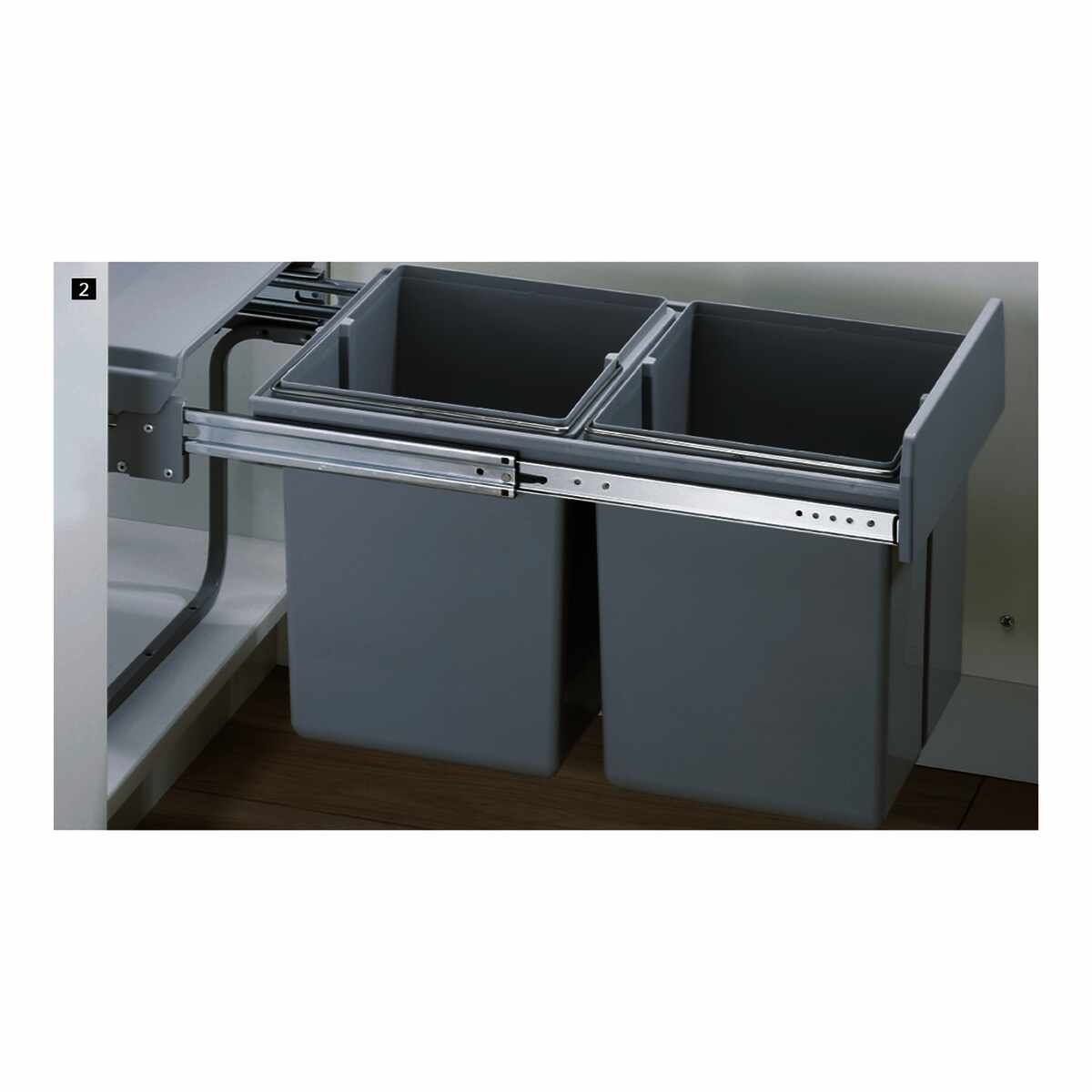 Bin.it Duo II - 400 Einbauabfallsammler, 338 x 485