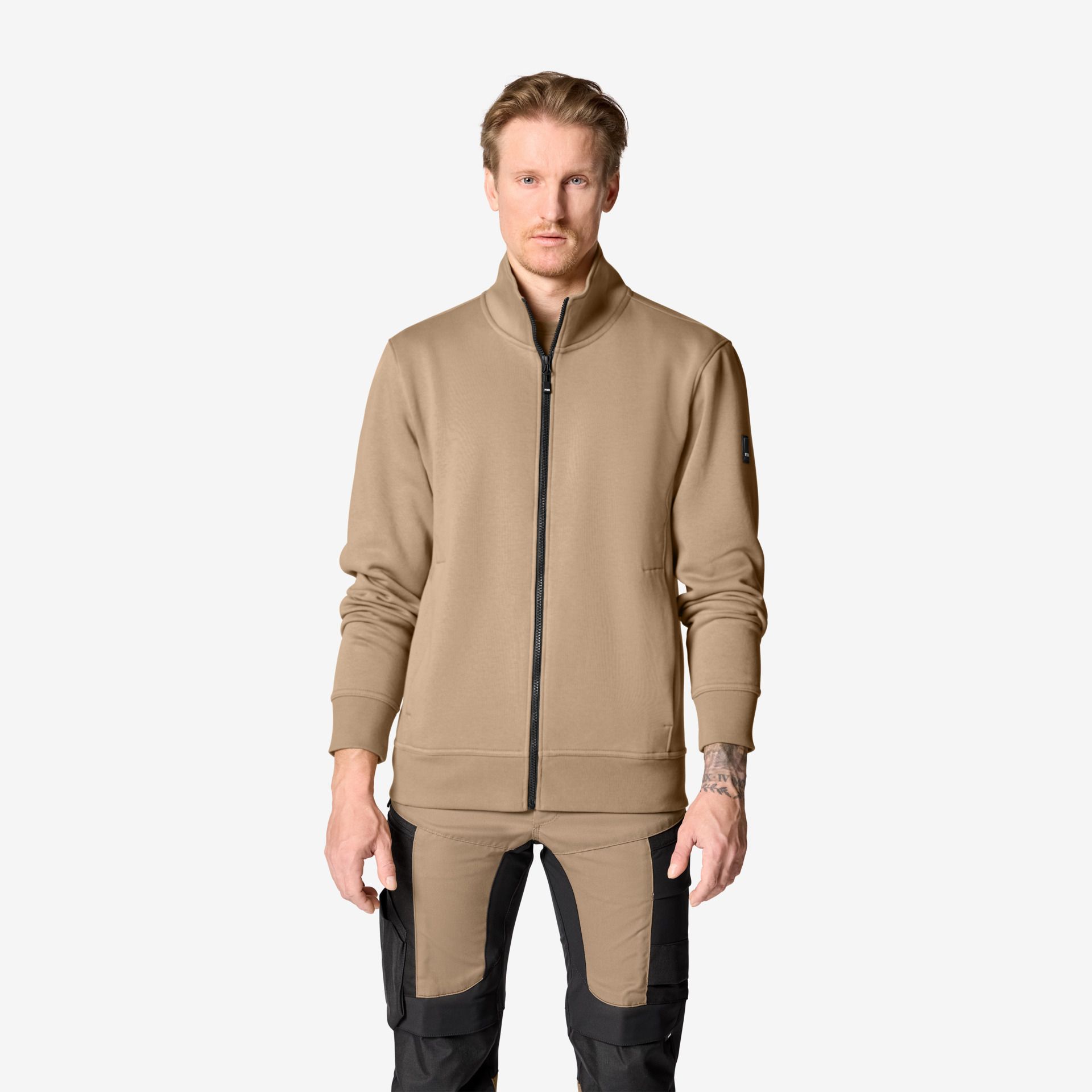 FHB Sweatjacke EUGEN beige - Gr. S