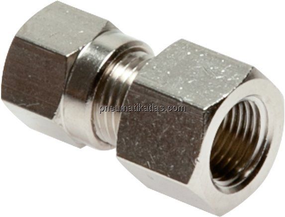 Aufschraub-Schneidringverschr. 4 LL (M8x1)-G 1/8", Messing vernickelt