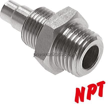 Gerades Gewindestück NPT 1/8"-6x4mm, 1.4571