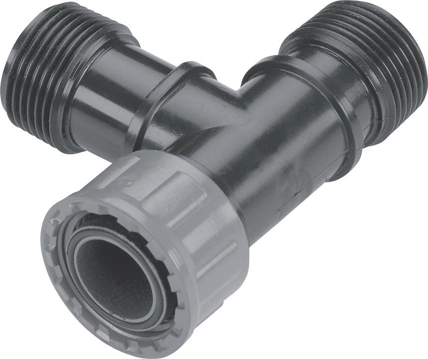 Ventil-T-Stück mit 2 x 1"-Innengewinde u. 1 x 1"-Außengewinde