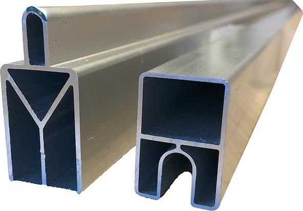 WOLLBACH-Serie SILBER, 32/25x20x1750mm Aluminium Start & Abschluss Set