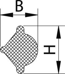 Füllerprofil, Gummi Gr.2, B=6, H=7mm