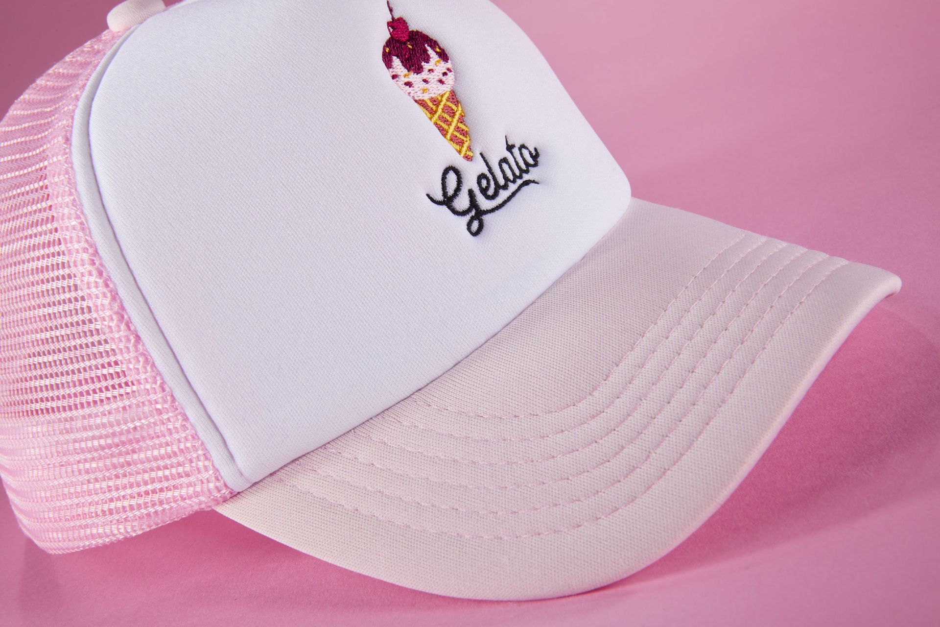 myrtle beach MB071 Cap, Weiß/Pink