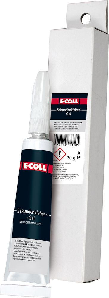 E-Coll Sekundenkleber-Gel, 20 gr/Tube,