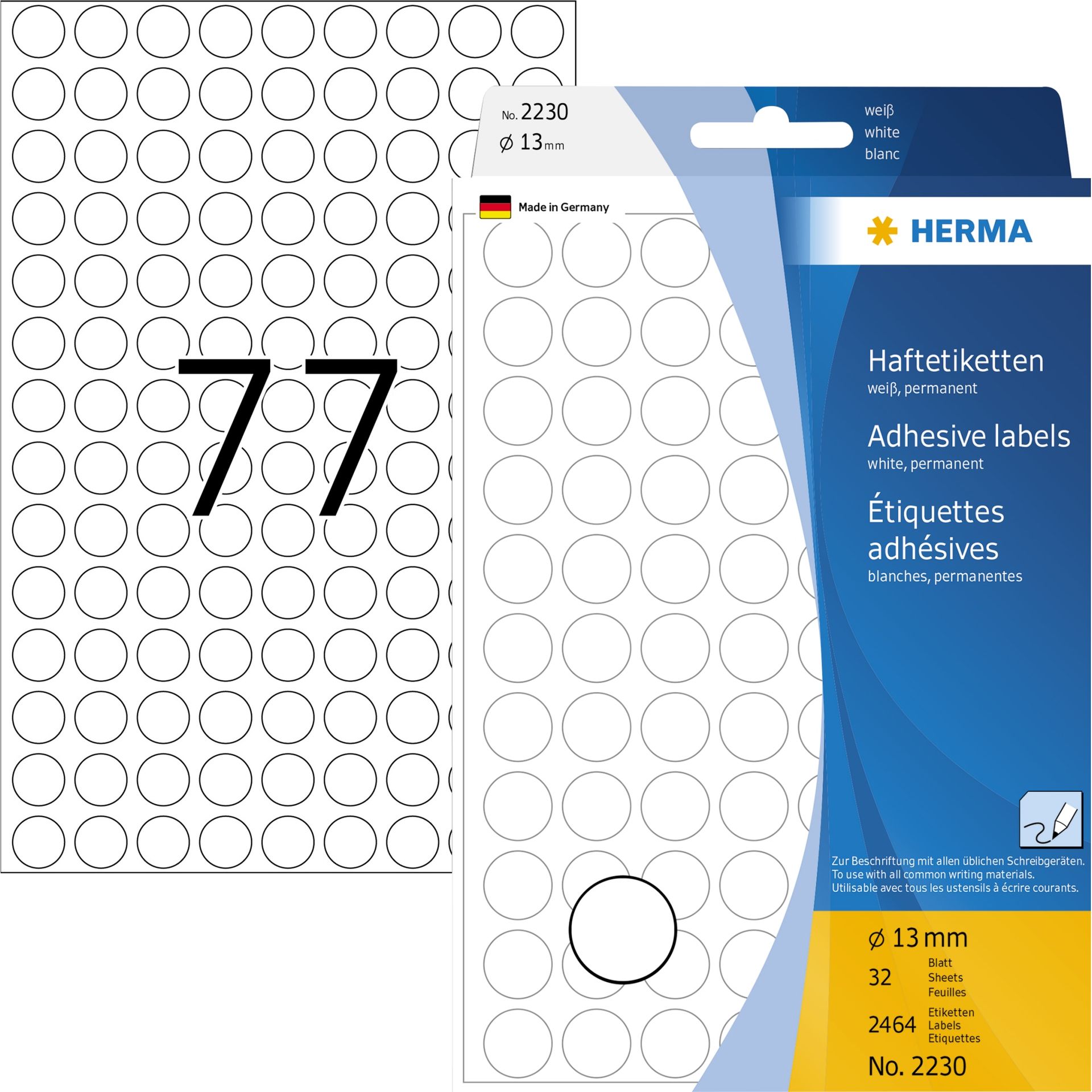 Markierungspunkt 13mm Papier weiß 2.464 St./Pack.