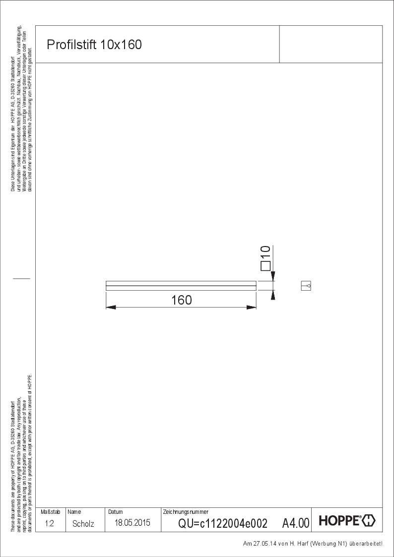 Profilstift, Stück