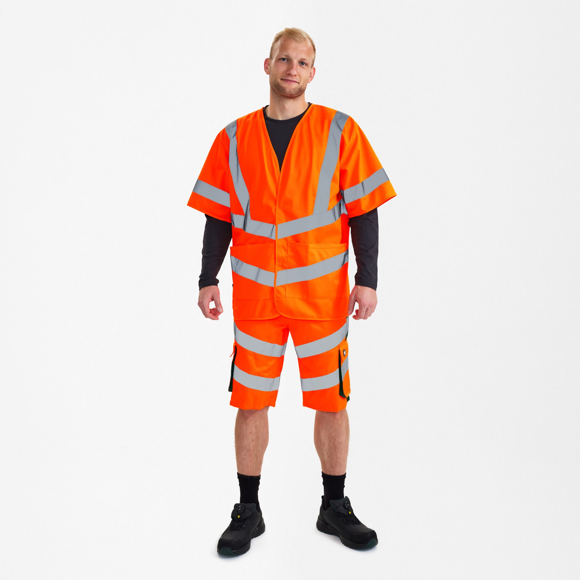 Safety Weste mit Ärmeln Hi-vis Orange, Gr. M/L