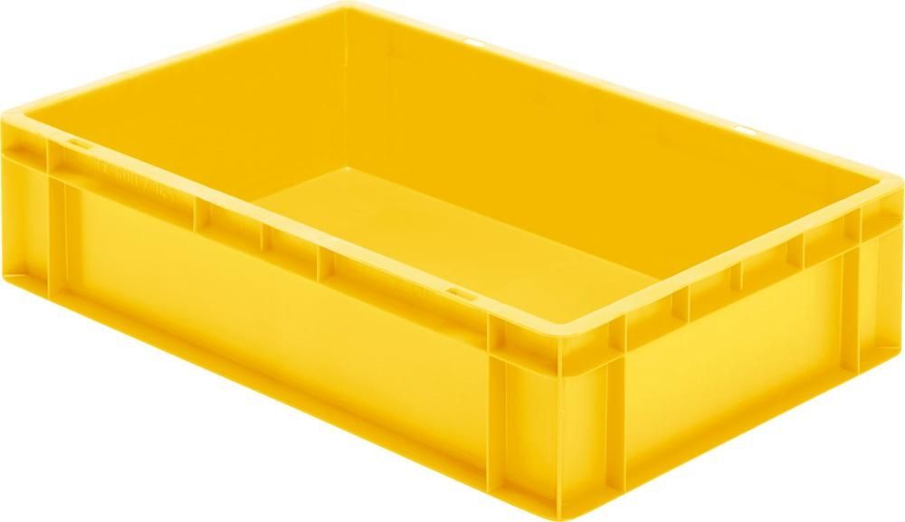 Transport-Stapelkasten B600xT400xH145 mm gelb, geschlossen ohne Griffloch LA-KA-PE