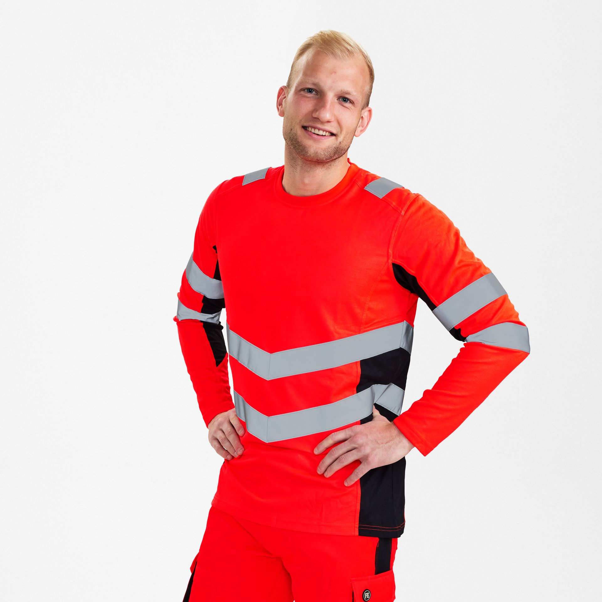 Safety Langarm-Shirt Rot/Schwarz, Gr. 6XL