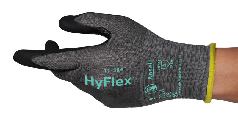 MEHRZWECKHANDSCHUH HYFLEX 11-584 Nitrilschaum, schwarz, Gr. 5