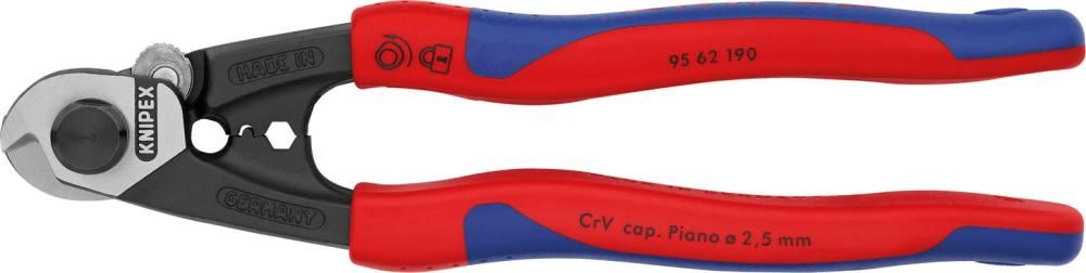 Drahtseilschere poliert mit 2-Komponenten-Griffen190mm KNIPEX