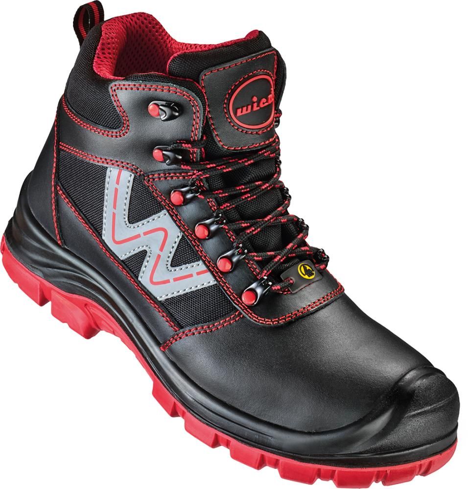 Schnüstiefel CANELLI Schwarz/rot, S3 SR ESD Gr. 36 Wica