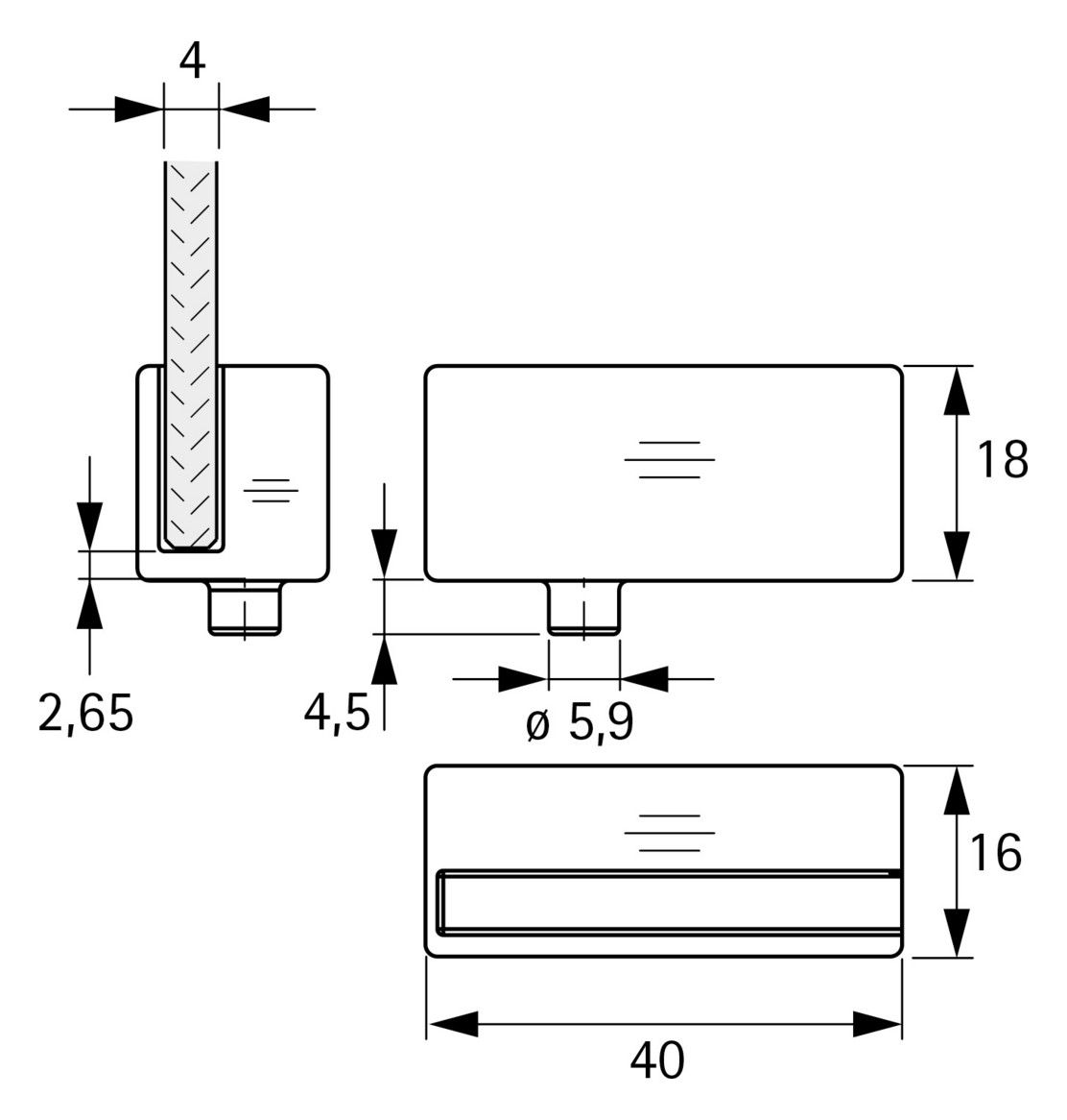 HETTICH CADRO Set Glastürscharnier l/r EDS OP