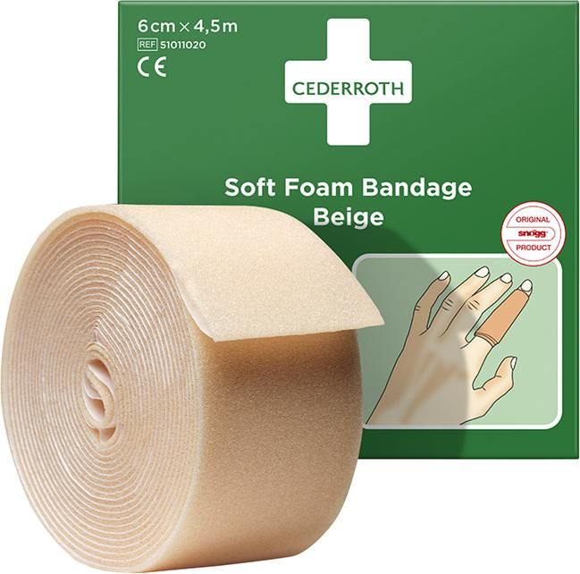 Schaumbandage, beige, 6cm x 4,5m