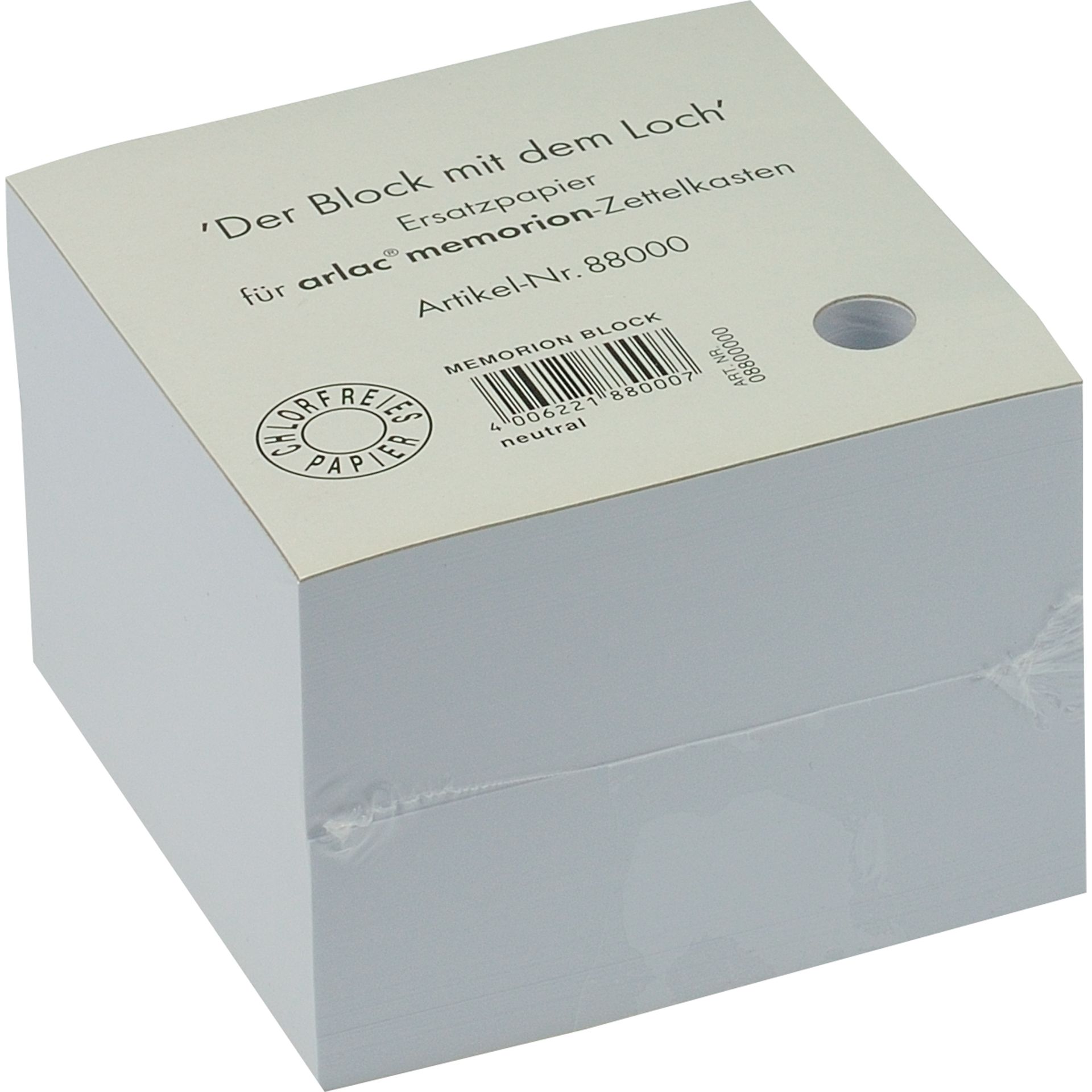 Zettelboxeinlage memorion 10x10cm weiß 600 Bl./Pack.