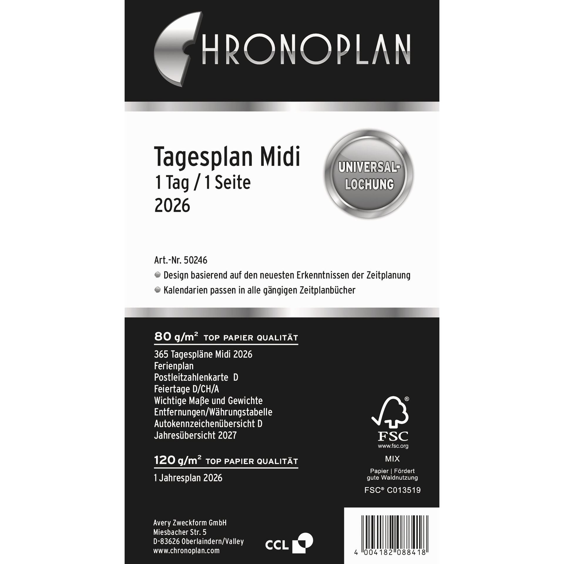 Tagesplan Midi 96x172mm 1T/1S