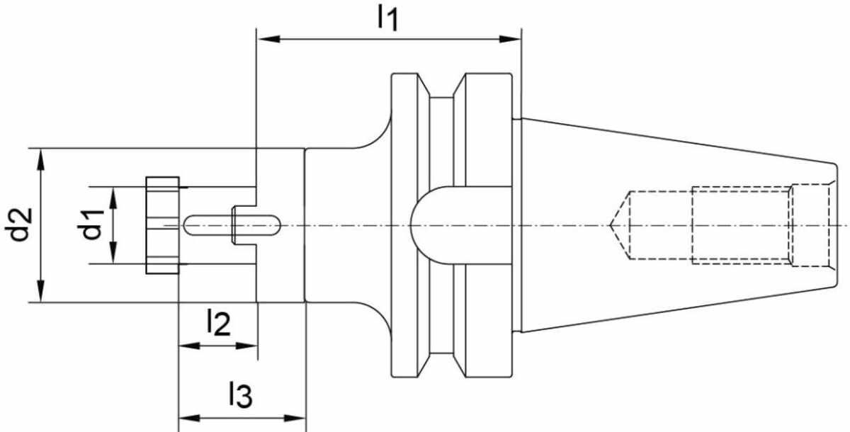 Kombi-Aufsteckfräserdorn JISB6339AD BT40 27 mm kurz FORTIS