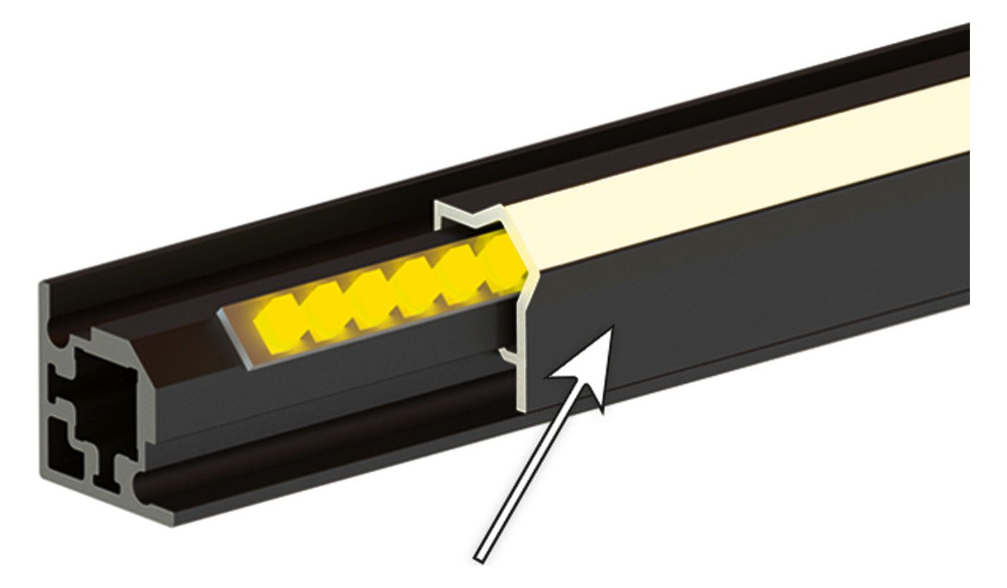 HETTICH CADRO Clip-Eckprofil 1-seitig transluz.