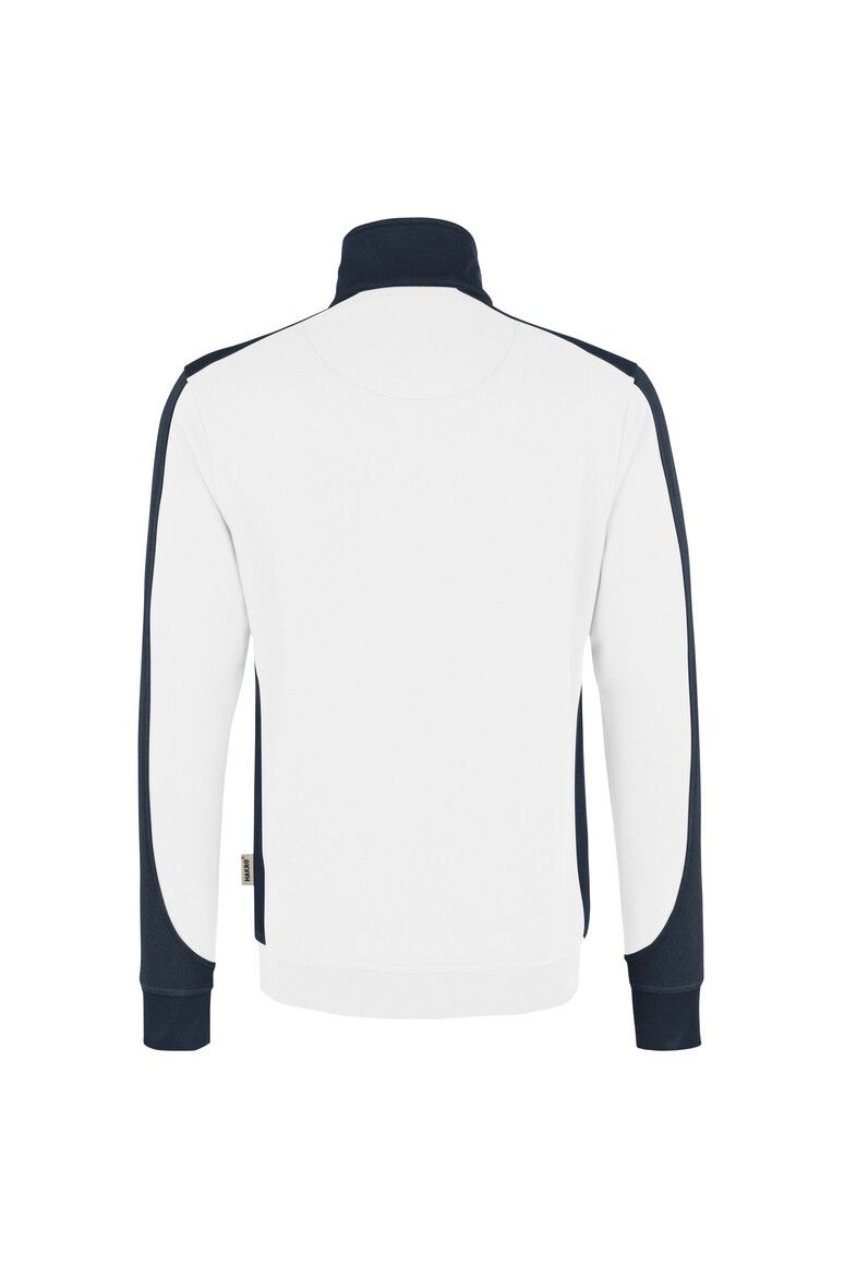 HAKRO Zip-Sweatshirt Contrast MIKRALINAR® weiß/anthrazit, XS