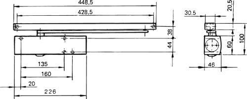 Türschliesser TS 3000 silber o. Gestänge GEZE
