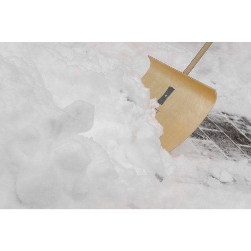 Schneeschieber Holz 500mmmit Stiel+Alu-Schutzkante