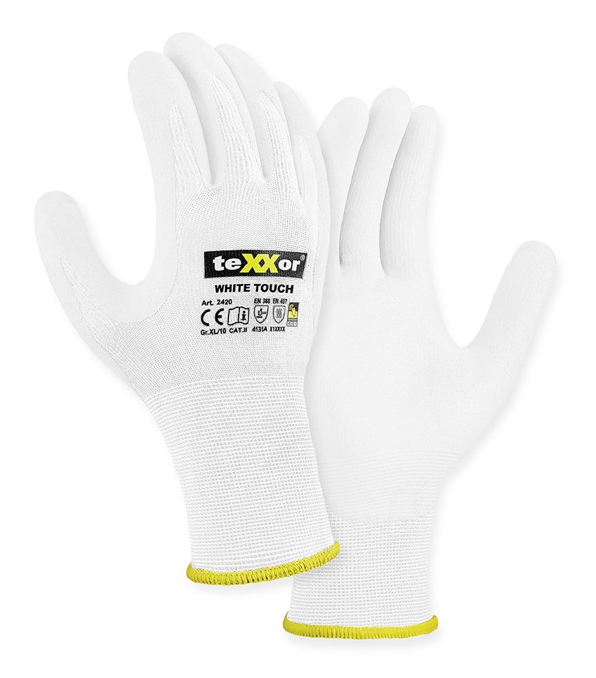 teXXor® Nylon-Strickhandschuhe WHITE TOUCH®