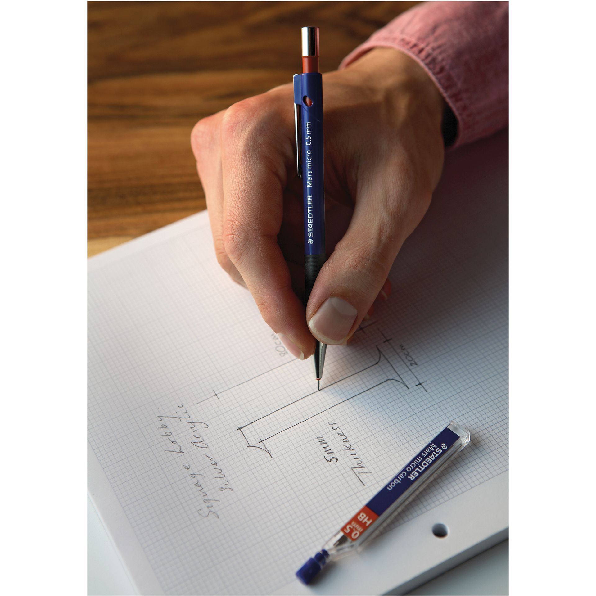 Druckbleistift Mars B 0,5mm blau