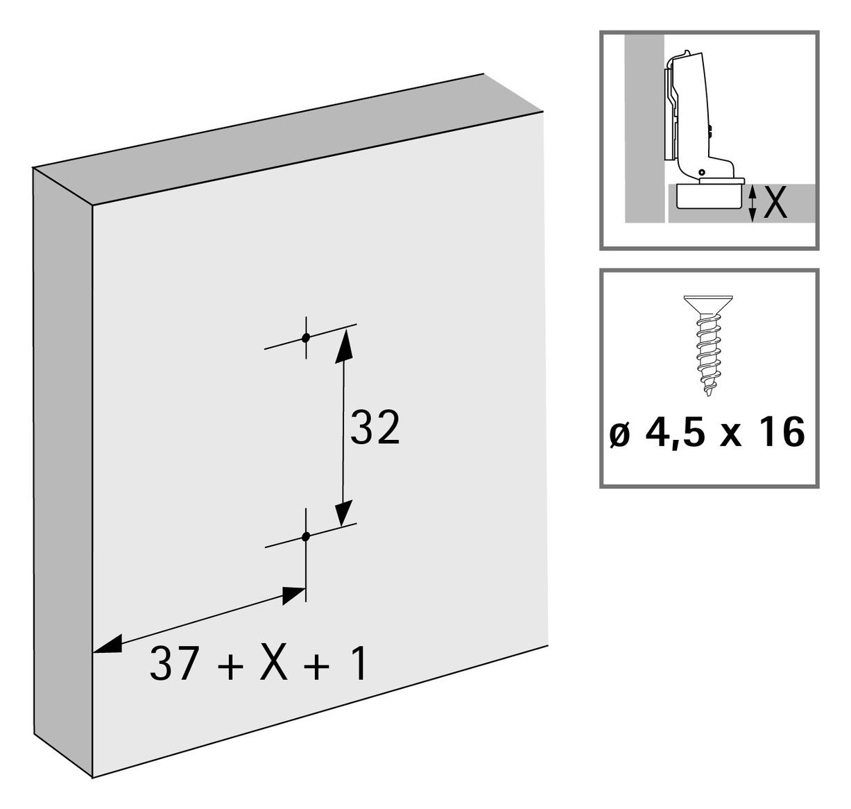 HETTICH Kreuzmontageplatte D=0,0mm
