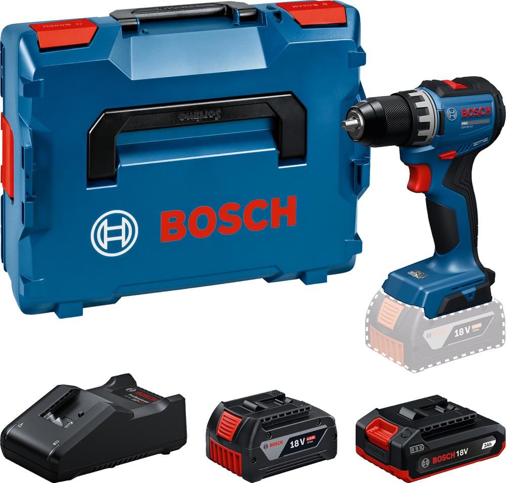 Akku-Bohrschrauber GSR18V-52 1x18V 2,0Ah, 1x18V 4,0Ah Ladegerät, L-Boxx