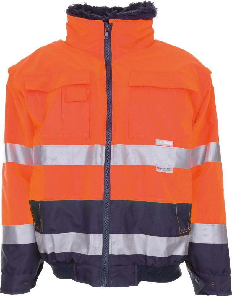 Warn-Comfort-Jacke Gr. S, orange/marine PLANAM