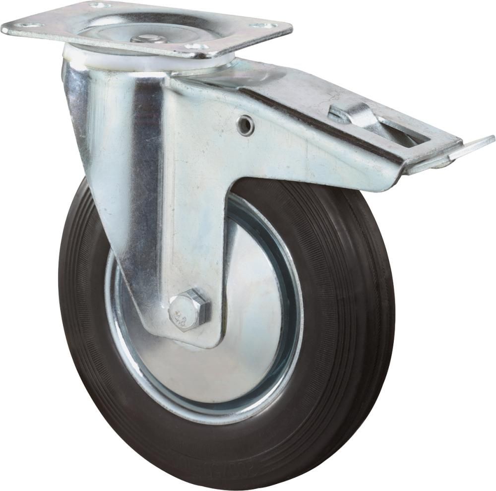 Lenkrolle 80mm L420.B55 Platte,Gummi schw.RL,FestL420.B55.081 BS ROLLEN