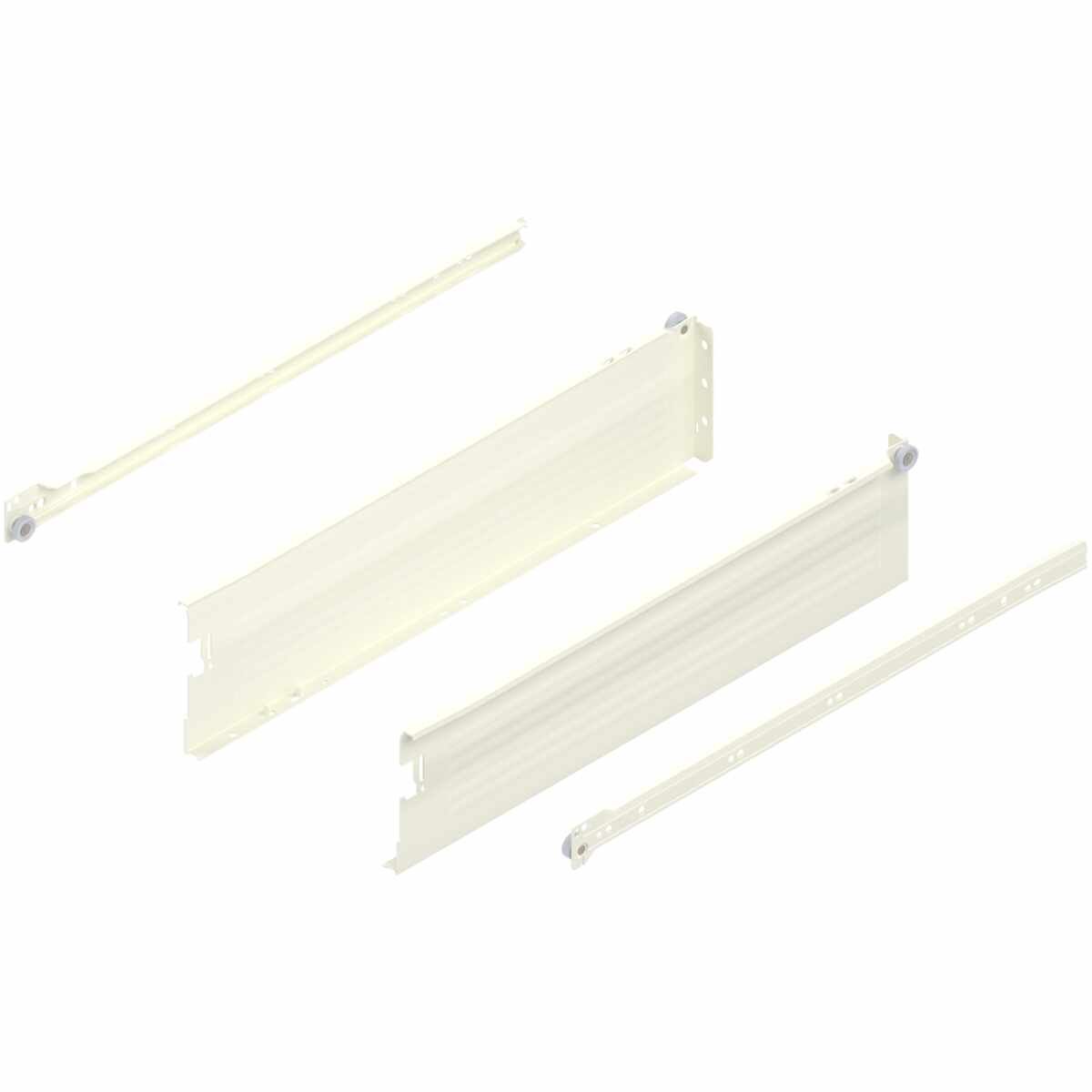METABOX Stahlzarge,  K (118 mm),  Teilauszug, 25 kg, NL=500 mm, Steckversion, links/rechts, R9001 cremeweiß
