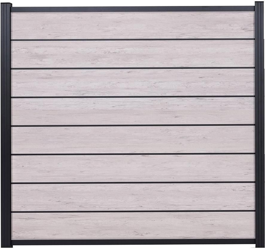 GOTLAND kartonverpackt SET Zaunfeld 180x175cm SAND / ANTHRAZIT WPC-Steckzaunsystem