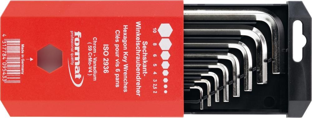 Winkelschraubendreher- Satz in Schiebebox 8-teilig 2-10mm vernickelt FORMAT