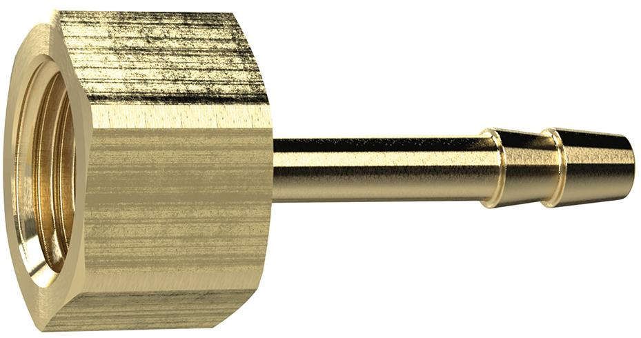 Aufschraubschlauchtülle Messing, IG G3/8", LW 6 SW 19mm RIEGLER