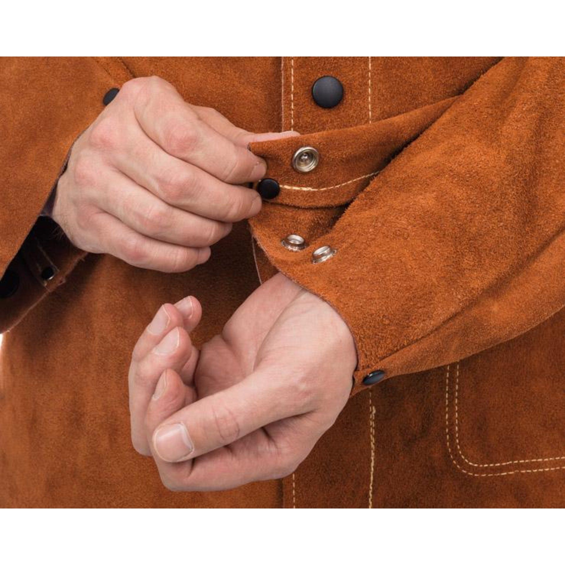 Lava Brown Schweißerjacke Spalt Rindleder