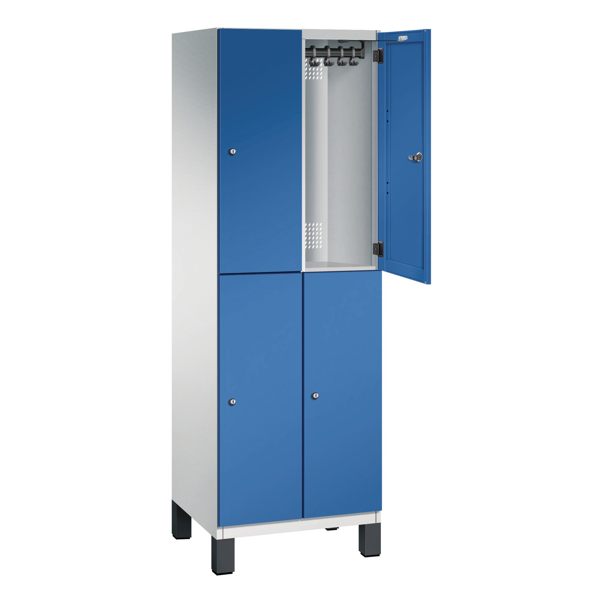 Doppelstockspind Füße 4Fächer B600mm lgr/ebl