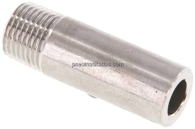 Anschweißnippel R 1/8"-30mm-10,2mm, 1.4571