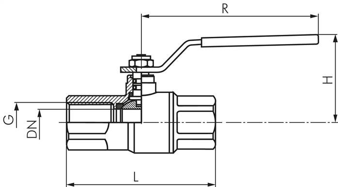Messing-Kugelhahn, Rp 1/4", 0 bis 10bar, für Sauerstoff (Industrie)