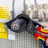 KNIPEX Kabelschneider für stahlarmierte Kabel (SWA-Kabel) isoliert Mehrkomponenten-Hüllen