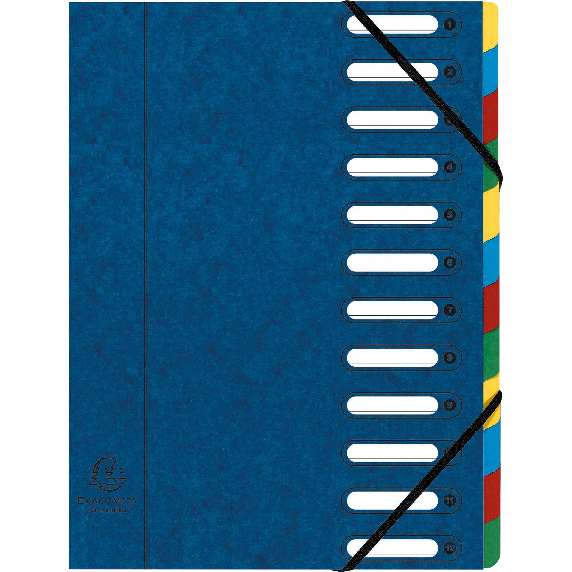 Ordnungsmappe Harmonika DIN A4 12Fächer blau