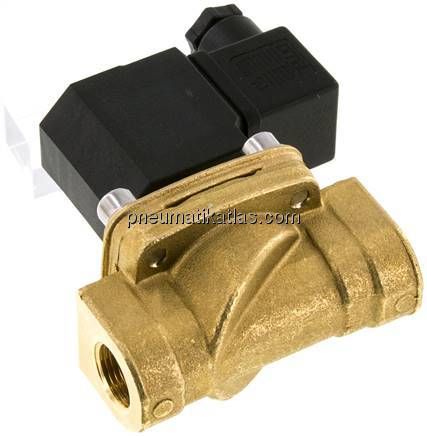 2/2-Wege Messing-Magnetventil G 3/8", -0,95 - 12 bar, stromlos geschlossen (NC)